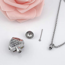 Load image into Gallery viewer, Month of URN Cremation Necklaces pendant for Ashes "Always in My Heart"