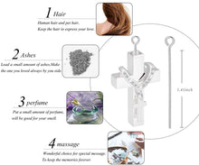 Load image into Gallery viewer, Cremation Urn Necklace of cross pendent for Ashes