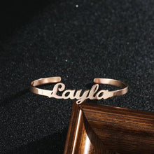 Load image into Gallery viewer, Custom Made 18K Gold Plated Sterling Silver Name Bracelet