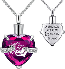 Load image into Gallery viewer, Month of URN Cremation Necklaces pendant for Ashes "Always in My Heart"