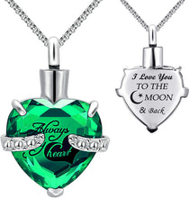 Load image into Gallery viewer, Month of URN Cremation Necklaces pendant for Ashes "Always in My Heart"