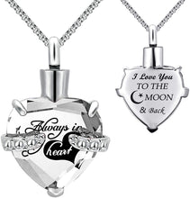 Load image into Gallery viewer, Month of URN Cremation Necklaces pendant for Ashes "Always in My Heart"