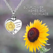 Load image into Gallery viewer, Cremation Urn Necklace of Sunflower for Ashes