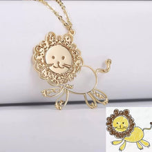 Load image into Gallery viewer, 18K Gold Plated Stainless Steel DIY Kids Drawings into Necklace o Keychain
